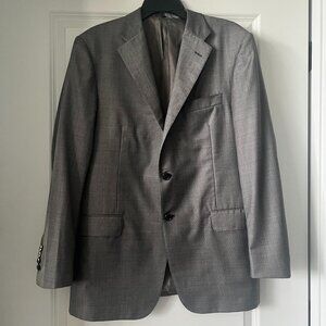 Hickey Freeman Suit Jacket Mens 42R Gray Loro Piana Tasmanian Super 150's Wool